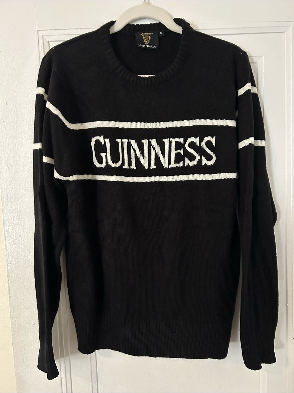 Guinness Men's Black & White Logo Sweater